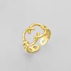 Stainless Steel Vintage  Cuff Rings for Women Girl Elegant Fashion New Non-fading Jewelry Lady Gift Party