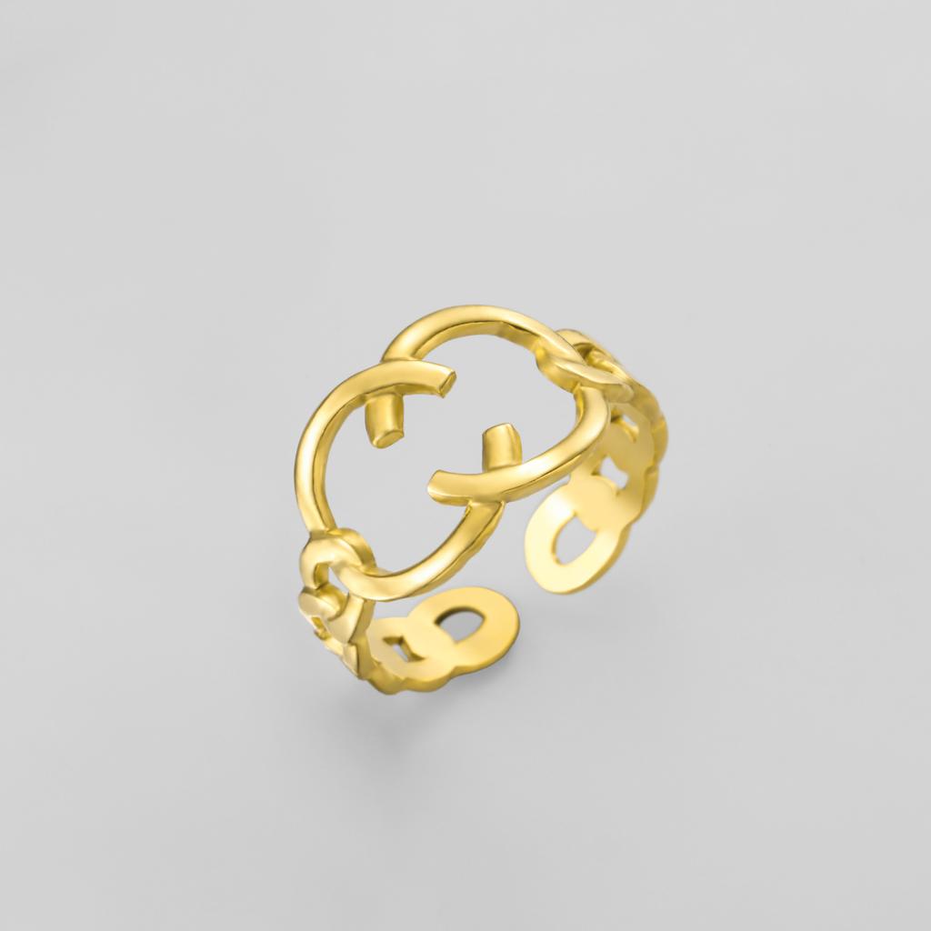 Stainless Steel Vintage  Cuff Rings for Women Girl Elegant Fashion New Non-fading Jewelry Lady Gift Party
