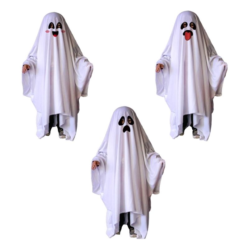 Ghostes Halloween Costumes White Ghostes Cloak Cape Halloween Cloak Cape Hat Ghostes Cosplay Supplies