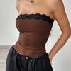 Women's New Sexy Hottie Lace Top Outside Small Vest Temperament Inside Splicing