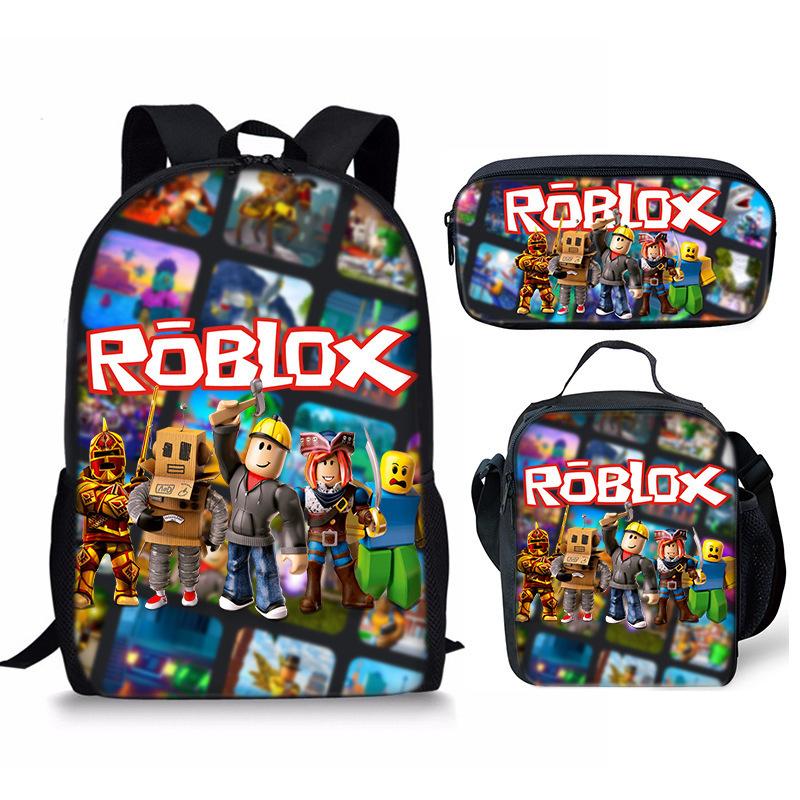 Student Schoolbag, Primary And Secondary School Student Backpack, Large Capacity, Cartoon Backpack, Satchel, Pencil Case, Three-Piece Set.
