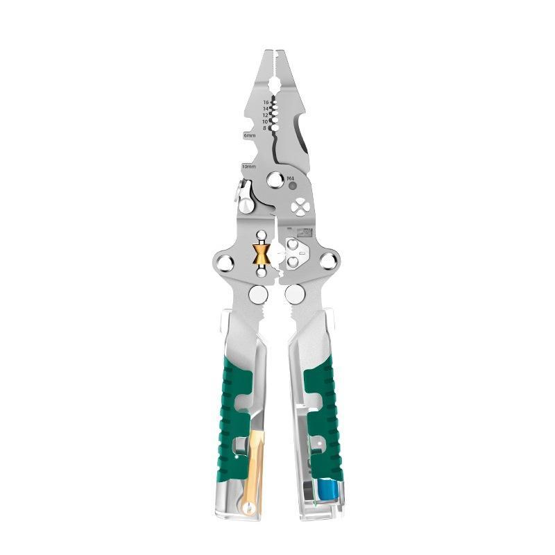 Foldable Wire Stripping Pliers Multi-purpose Voltage Testing Cable Cutting Crimping Tool for Household Wiring Maintenance