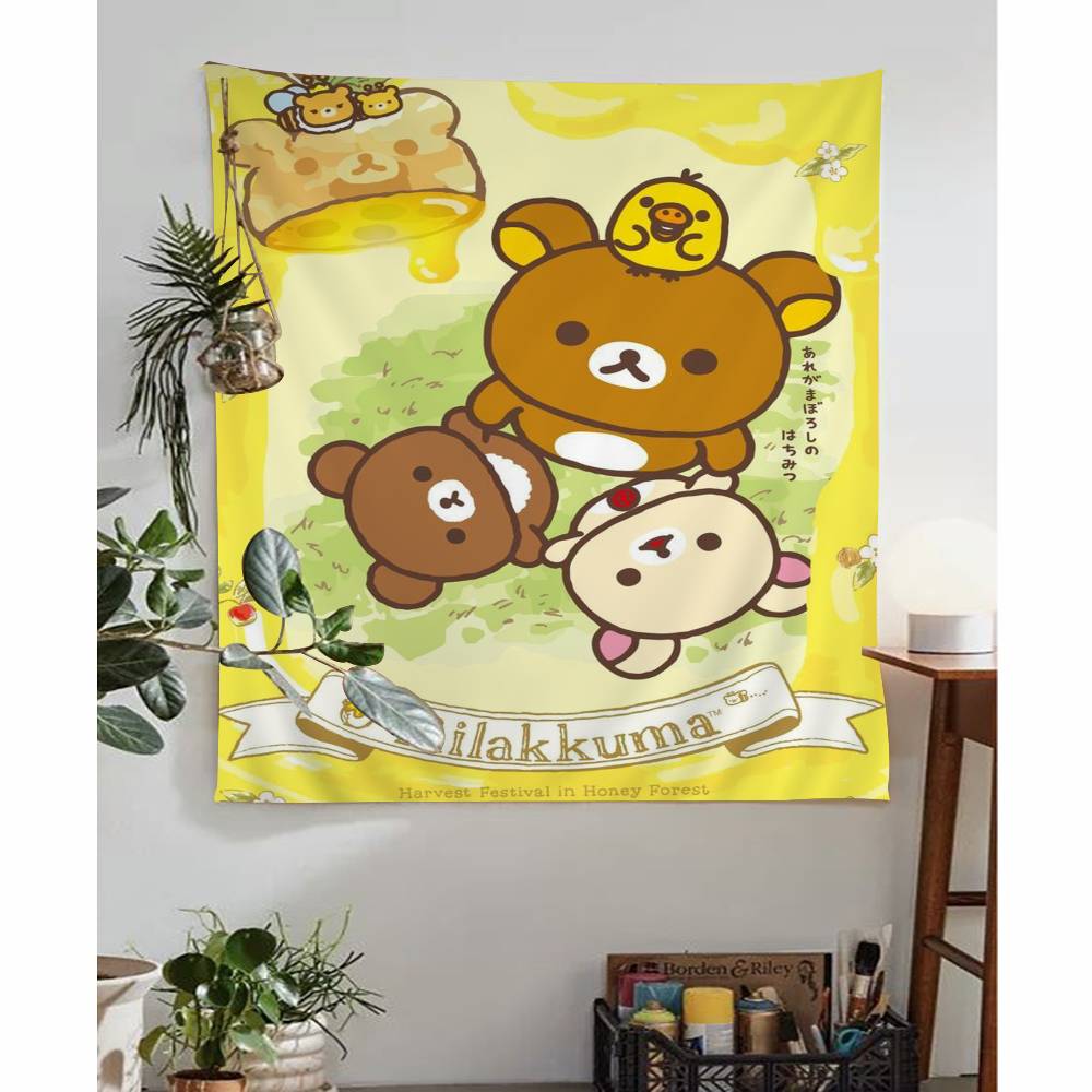 Cute Cartoon Anime RRilakkuma Hanging Bohemian Tapestry Bohemian Wall Tapestries Mandala Cheap Hippie Wall Hanging