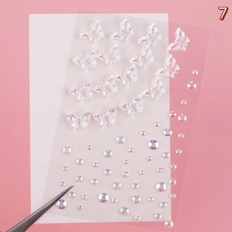 Facial Rhinestone Sticker Butterfly Gem Crystal Tattoo Self Adhesive Body Brow Makeup Mix Size Item Fairy Beauty Colorful Tattoo