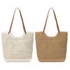 Crochet Shoulder Bag, Large Capacity Tote Bag, Lightweight Knit Handbag, Summer Beach Tote Purse for Women Holiday Commuting Daily Use