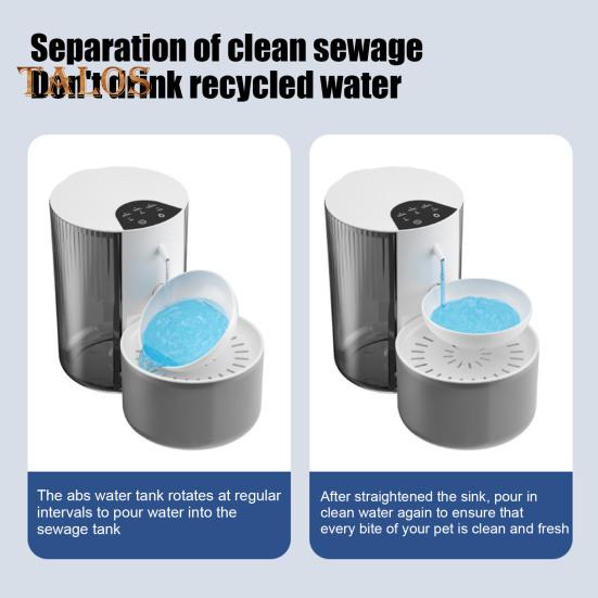 3L Automatic Pet Water Fountain Smart Wireless Pour-Over Pet Water Dispenser Wastewater Separation Filterless Cat Water Bowl for Cats And Small Dogs