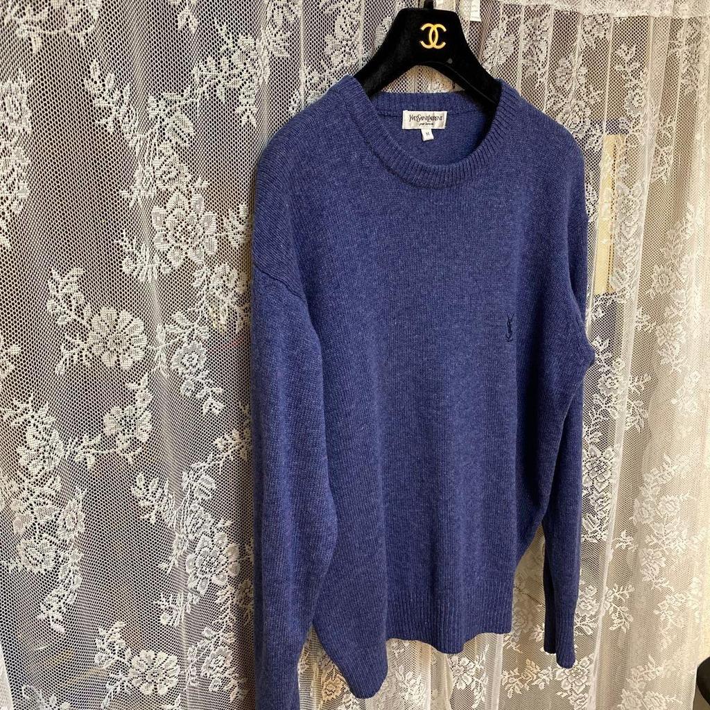 Used Yves Saint Laurent pour homme YSL embroidered sweater Yves Saint Laurent Archive Knit Vintage