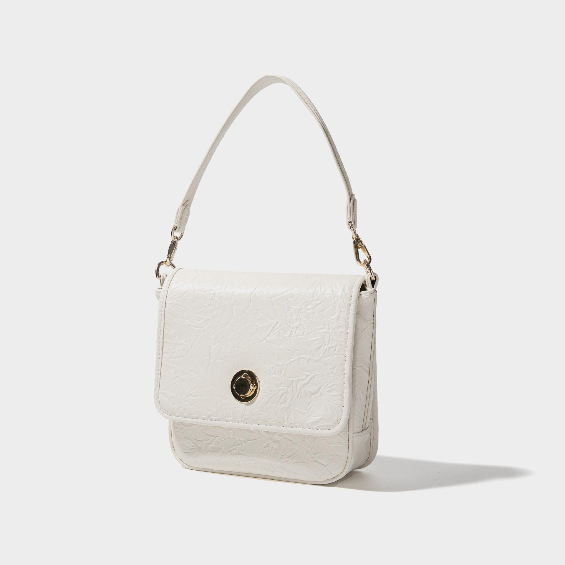 

Single Shoulder Crossbody Bag, New Women s Armpit Bag, Black and White, High-end and Niche Design, Soft Leather Handbag слонова кістка