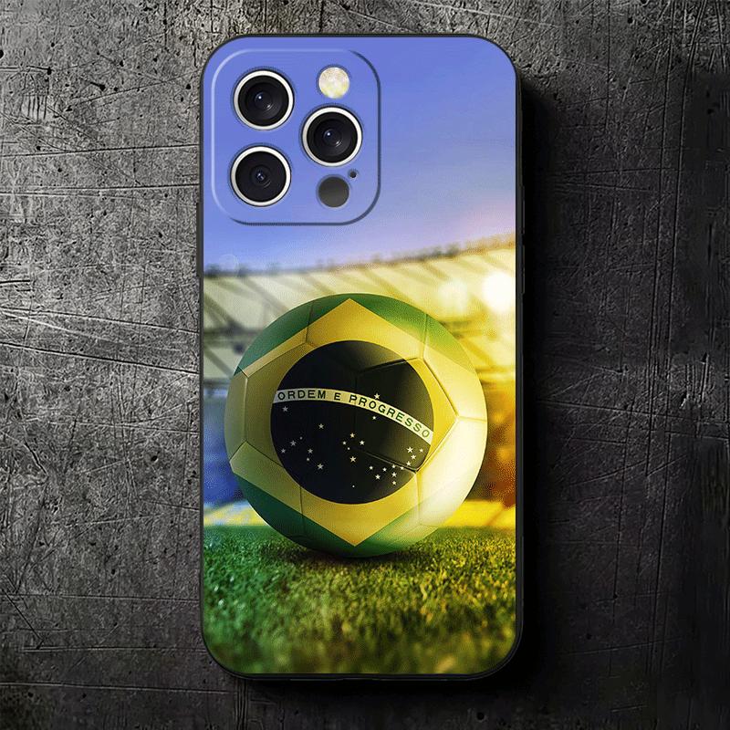 Brazil Brazilian Flag Soft Phone Case for iPhone 16 16E 17 Air 15 Pro Max 14 Plus 13 Mini 11 12 7 Black Cover Back Shell