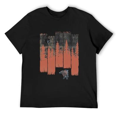 A Bear In the Wild... T-Shirt Korean Fashion Customs Design Your Own Anime Tshirt Blanks Vintage T Shirt Men