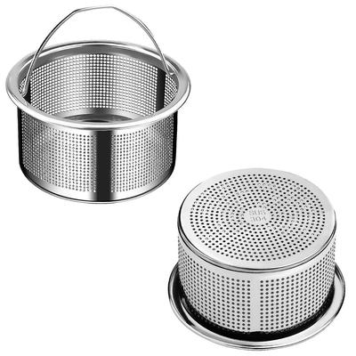Set mit 2 Küchenspülen-Sieben mit Griff, Edelstahl, verstopfungsfrei, für Badezimmerspüle, integriertes Design - rostfrei und spülmaschinenfest