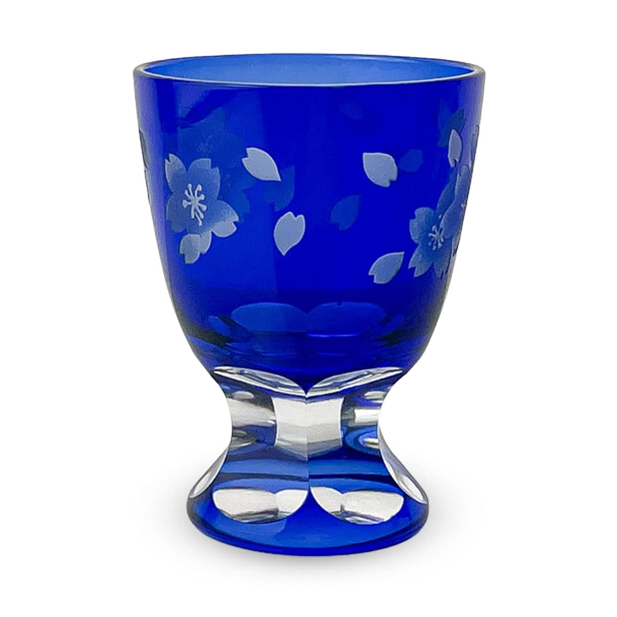 

Nostalgia Kiriko Glass Sake Cherry Blossom Current Model J-kitchens Cup, Cup, 59xH80mm, 80cc, Blue,