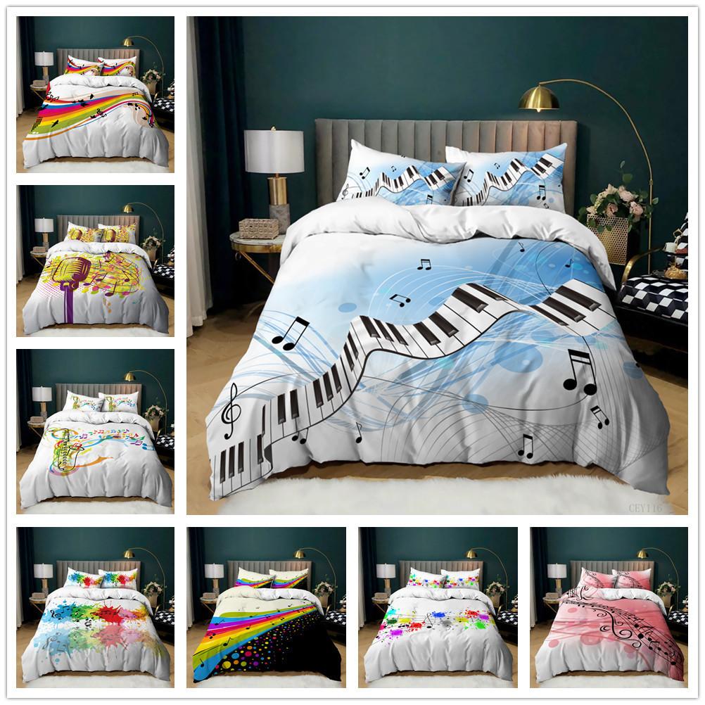 Music Note Quilt Set Three-Piece 3D Digital Printing Kit