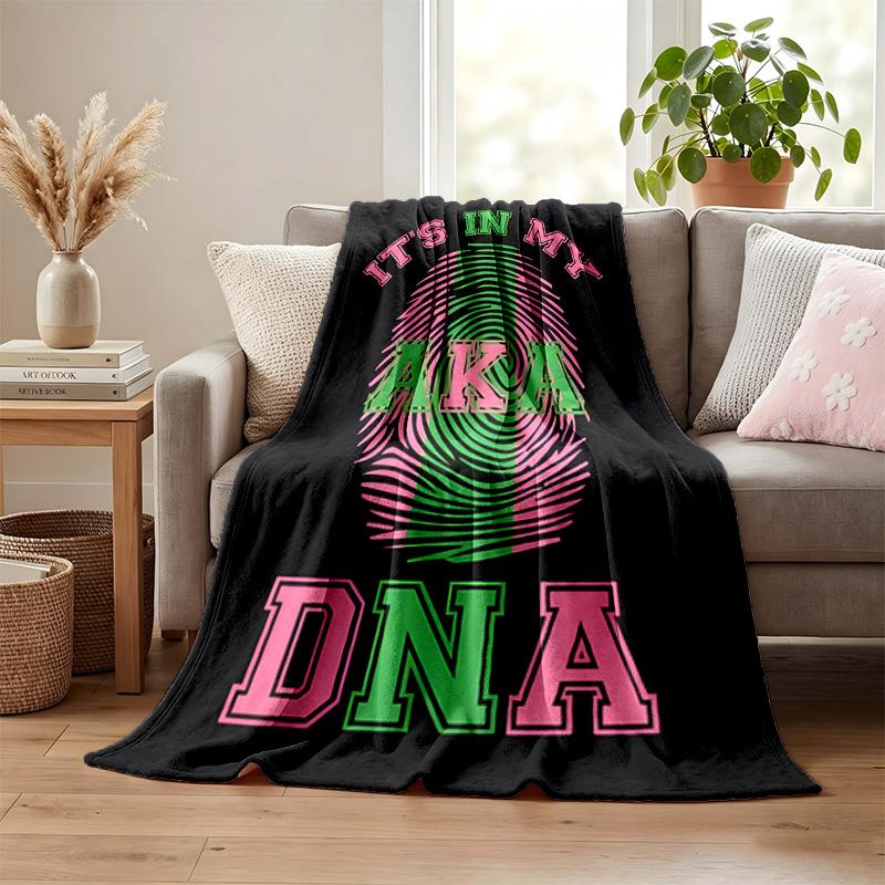 Alpha Kappa Alpha Sorority Blanket Flannel Blanket Soft Cozy Plush Throw for Sofa Bed Lightweight Home Decor