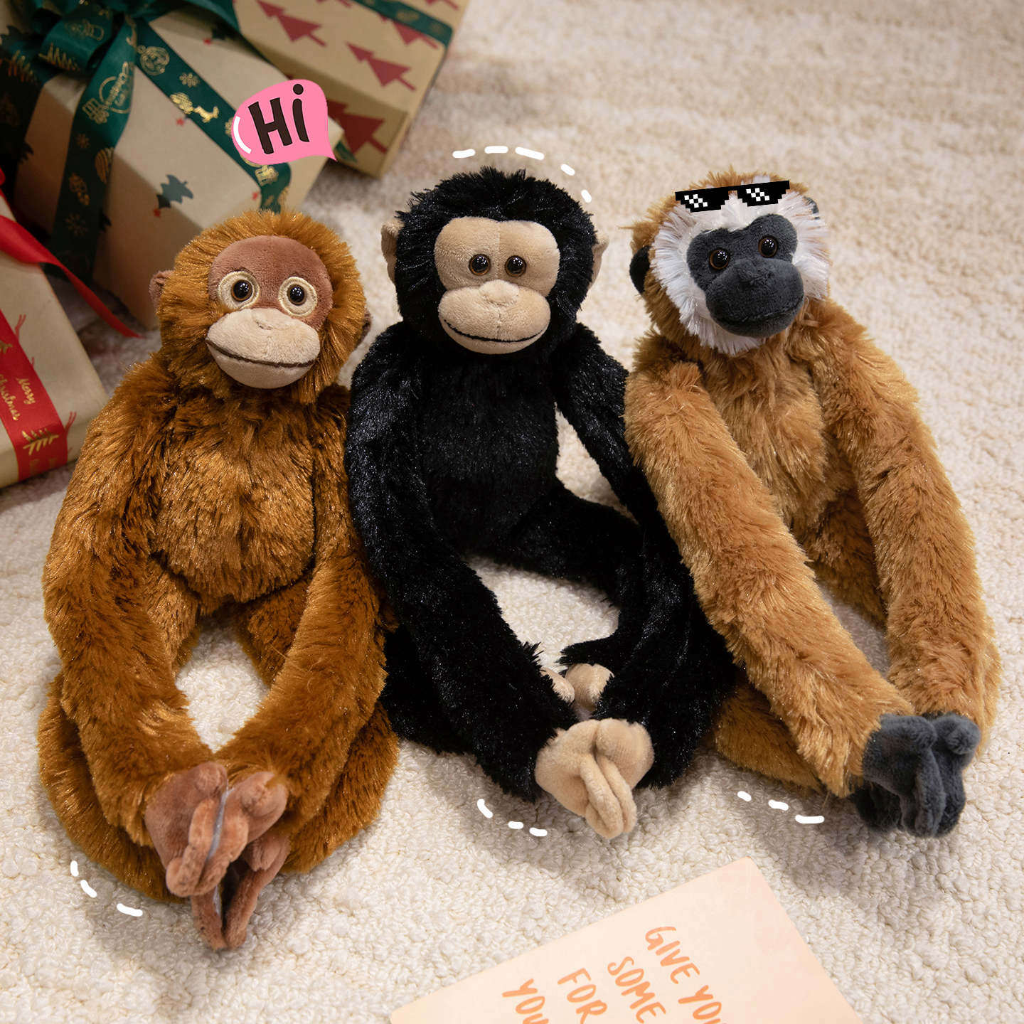 

About 50cm Cute Simulation Orangutan Sloth Lemur Monkey Plush Toy for Curtain Decoration Hanging on the Body Interesting Toy