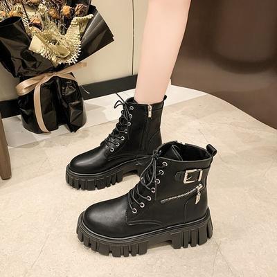 Handsome Martin Boots Women's 2025 Autumn and Winter Fashion Outer Wear Niche British Versatile Thick-soled Small Short Boots Children