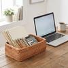 Rattan Wicker Storage Basket Rectangular Snack Toy Storage Basket  Living Room
