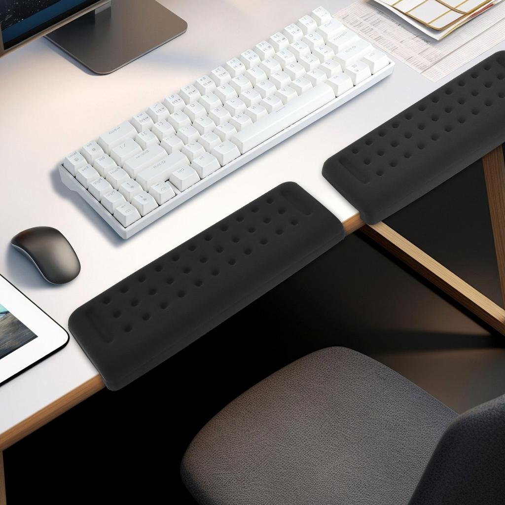 2Pcs Keyboard Mouse Wrist Rest Ergonomic Office Typing Protect Relax Wrist Memory Foam Mouse Pad Computer Notebook Mouse Pad