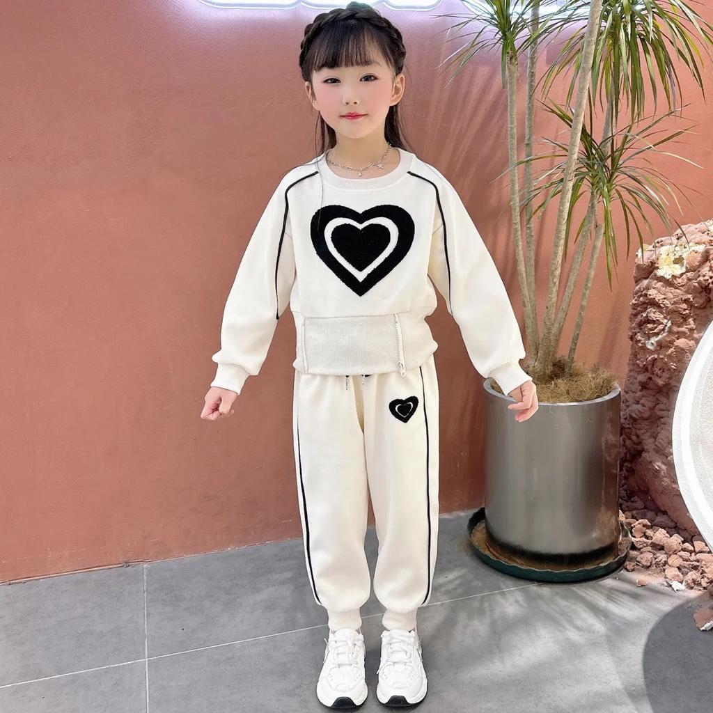 Spring Autumn Girls Clothing Suit Kids Casual Suit Tracksuit Child Outfit Sets Printing Sportswear