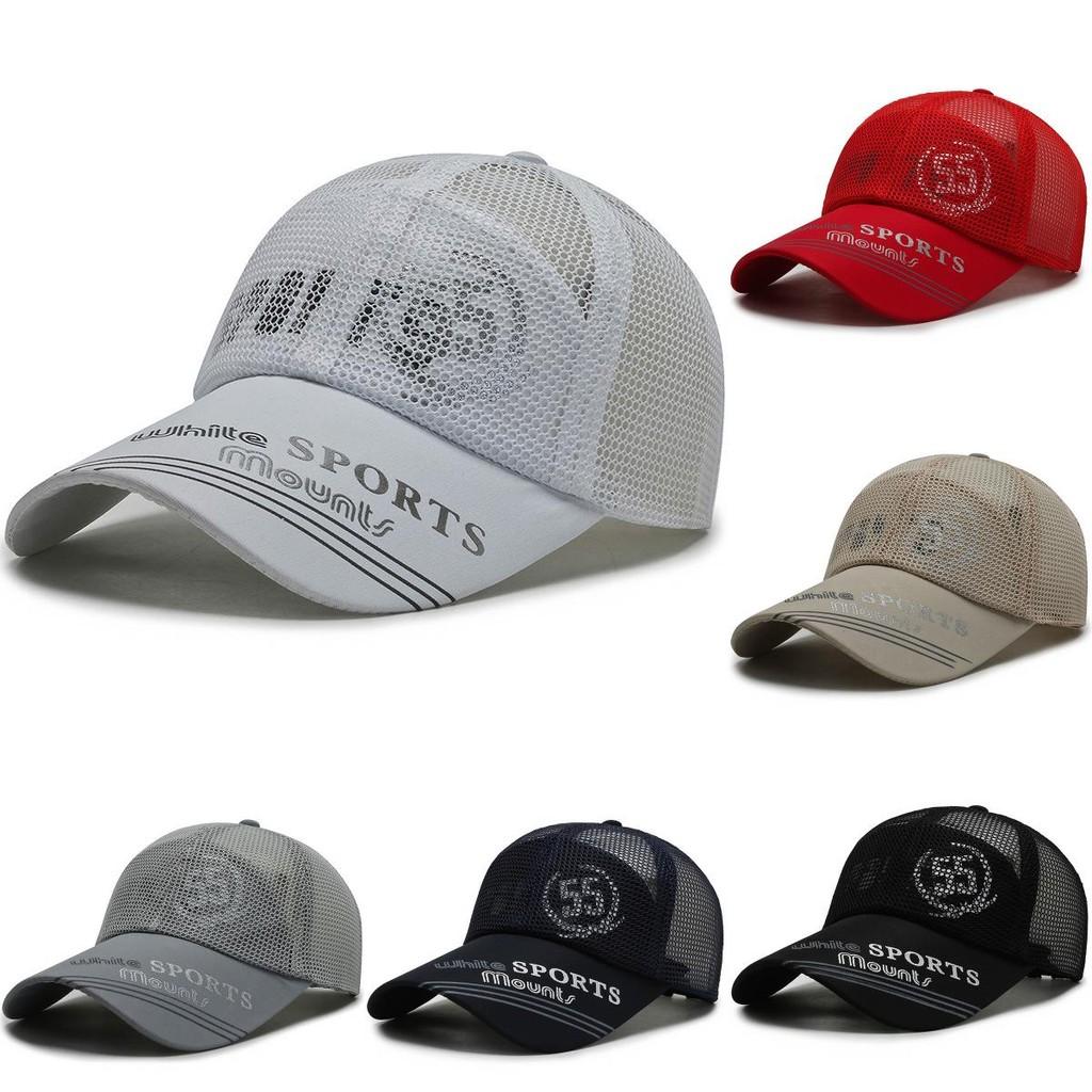 Mount White Sports Letter Printing Mesh Baseball Cap Sun Breathable Protection