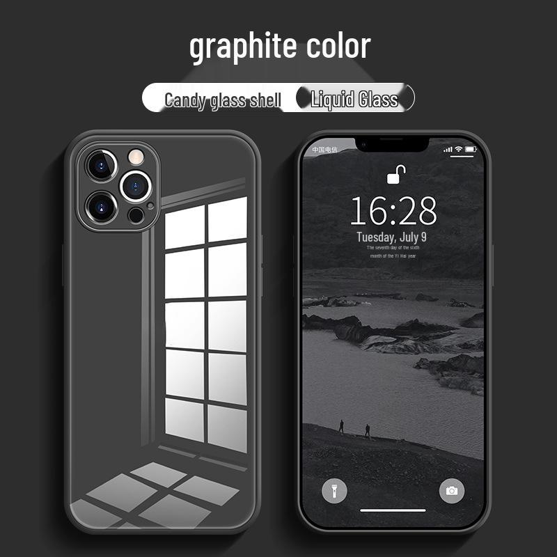 Premium White Tempered Glass Full Cover Case for iPhone 15/14/13/11 Pro - High-End Simple Design, Anti-Fall Protection