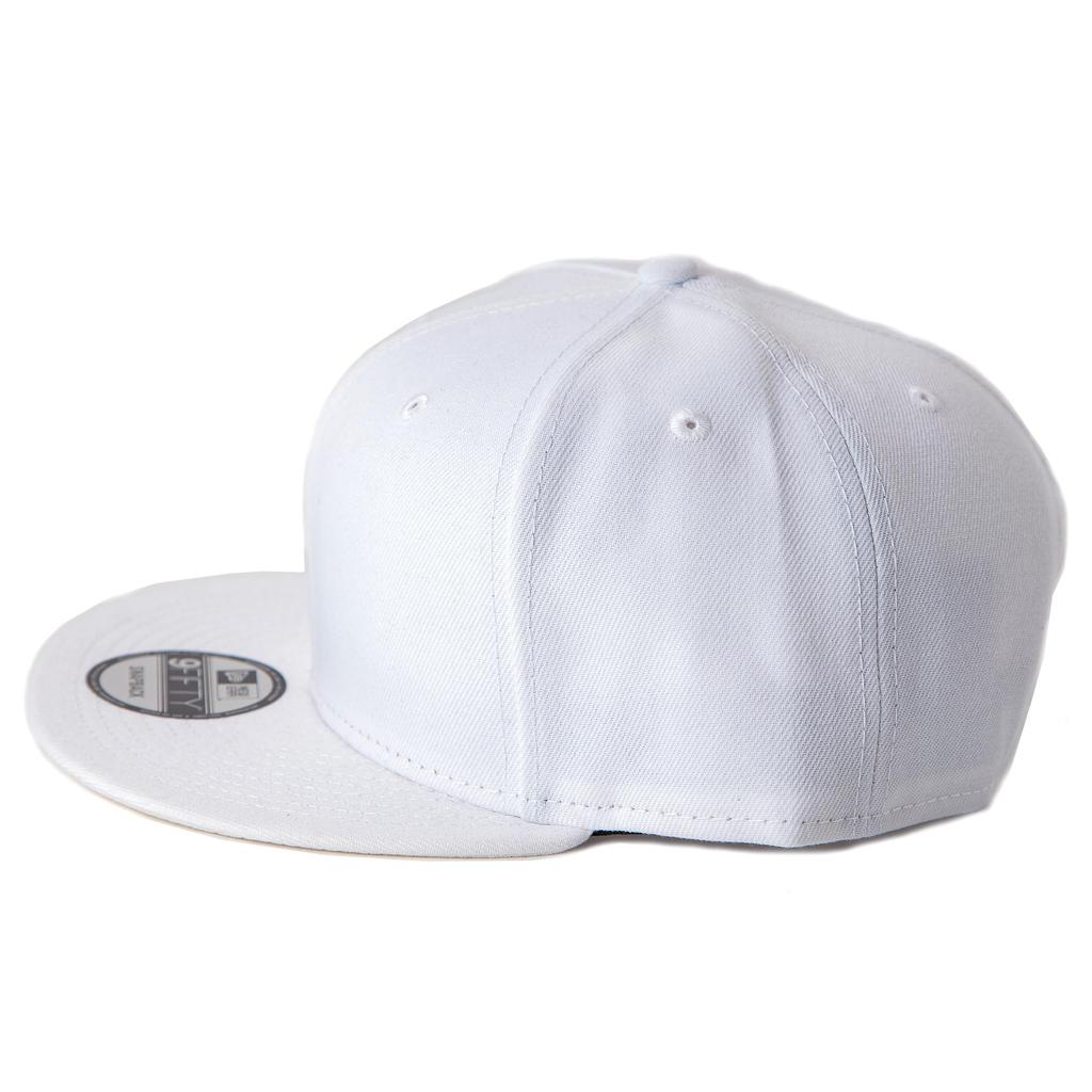 New Era 9FIFTY Standard Fit Flat Bill Snapback White Cap,