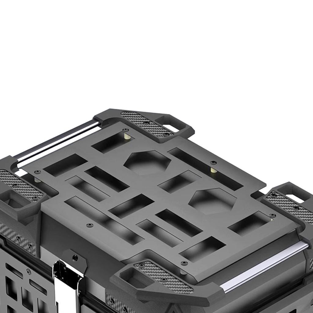 Motorcycle Tail Box, 45L Aluminum Alloy Motorcycle Luggage Trunk, Quick Release Foldable Rear Storage Cargo Case for