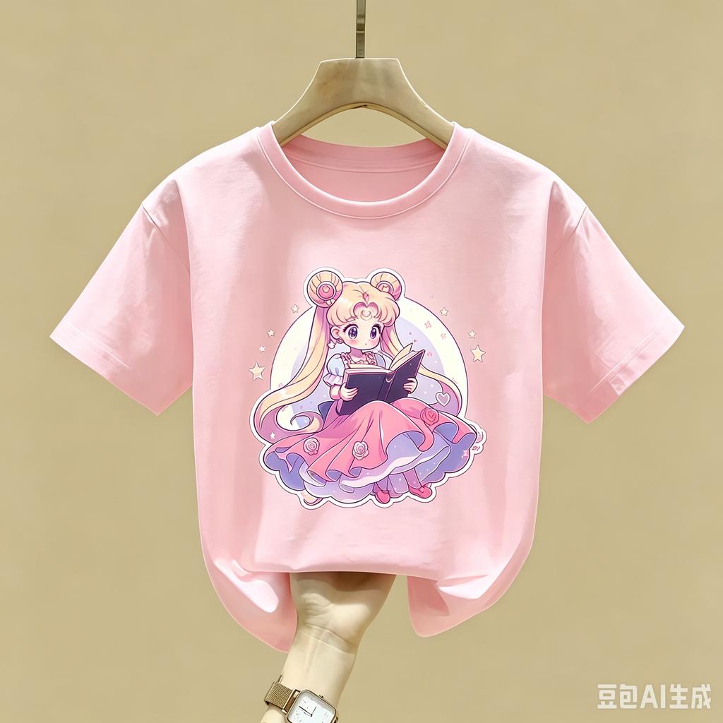 Maglietta Sailor Moon Bambini Ragazza Ragazzo Vestiti Estivi Neonato Cotone Magliette Stampa Manica Corta Top Bambini Toddler Anime Magliette Regalo