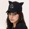 Metal Rings Hip Hop Cap Cat Ear Sunscreen Hat Creative Baseball Caps  Four Seasons