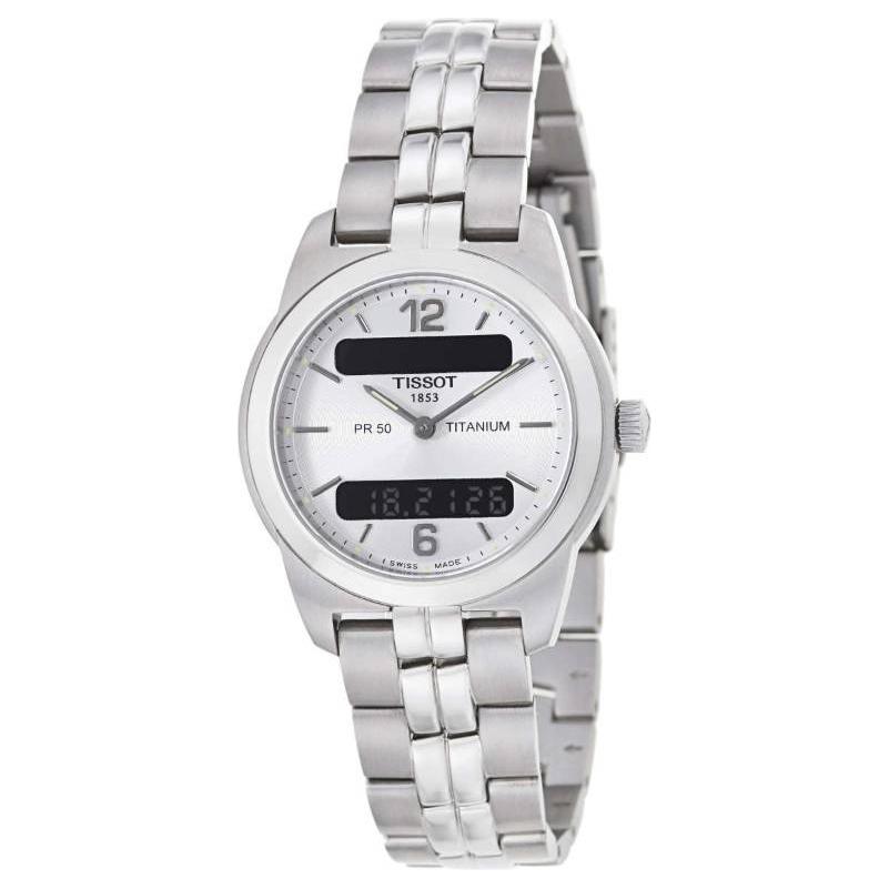

TISSOT Quartz Movement 50 meter Water Resistance Women s Watch 33mm Silver Dial Titanium Watch Case T34718732 Silver Dial