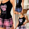 Sexy Damen-Pyjama-Set im europäischen und amerikanischen Stil - Zweiteiler mit Top und Shorts