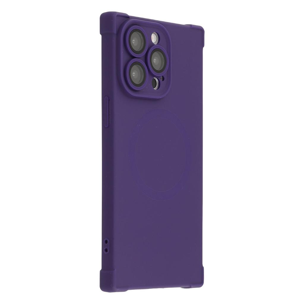 For iPhone 15 Pro Max Case Compatible with MagSafe Straight Edge TPU Phone Cover with Camera Lens Protector
