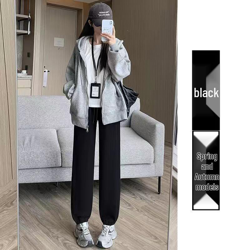 Lambswool Maternity Sports Pants - Loose Fit, Velvet-Lined, Cotton Cuffed for Warmth, Casual Autumn-Winter 2025 Sweatpants XL