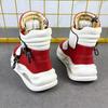 Fashion European-style High-top Red Fashionable Men's Shoes - Original Men's Casual Shoes - High Heel Thick Sole Shoes A3