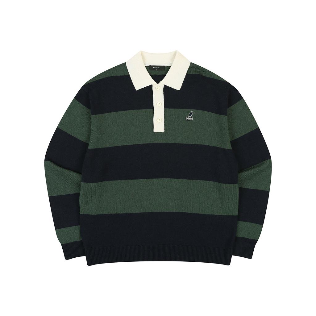 KANGOL Striped Polo Neck Sweater 1867 Navy