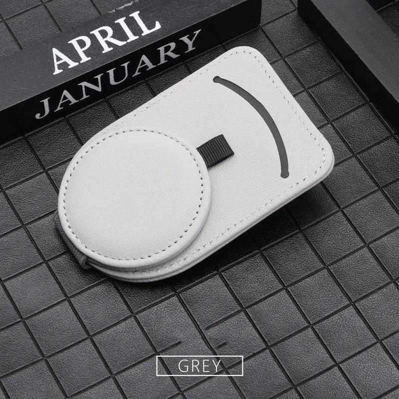 

Кожаный автомобильный солнцезащитный козырек, держатель для очков, держатель для солнцезащитных очков, многофункциональный портативный зажим для карт, аксессуары для салона автомобиля серый