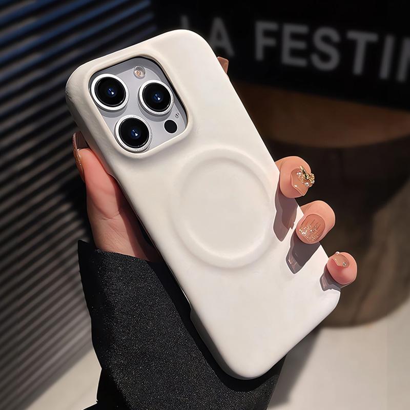 Magsafe Wireless Charging Retro Leather Phone Case For iPhone 16 12 13 14 15 16 Pro Max Plus Magnetic Bumper Cases Cover