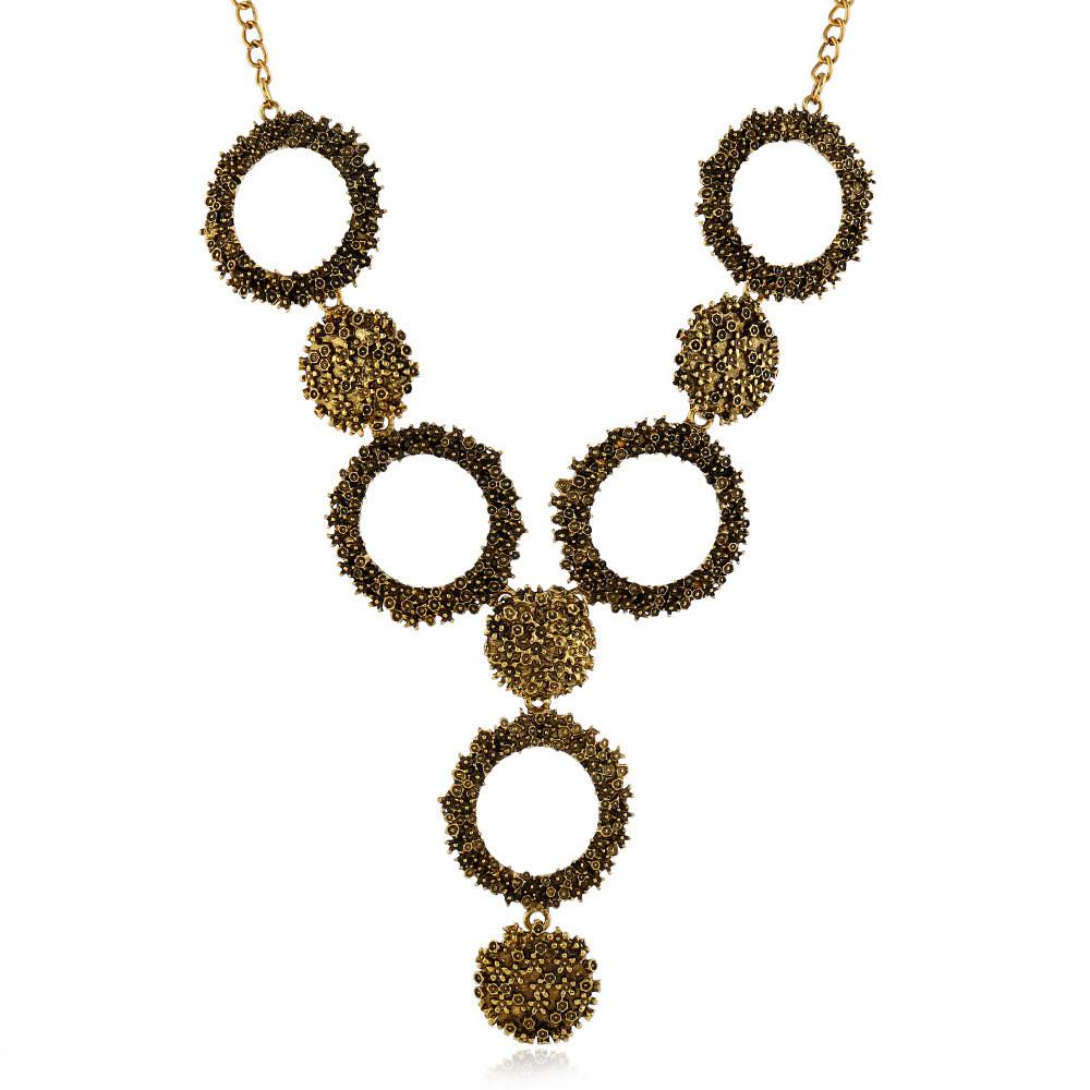 Retro Alloy Necklace Jewelry Set With Gold Plated Finish For Art Fashion Enthusiasts
