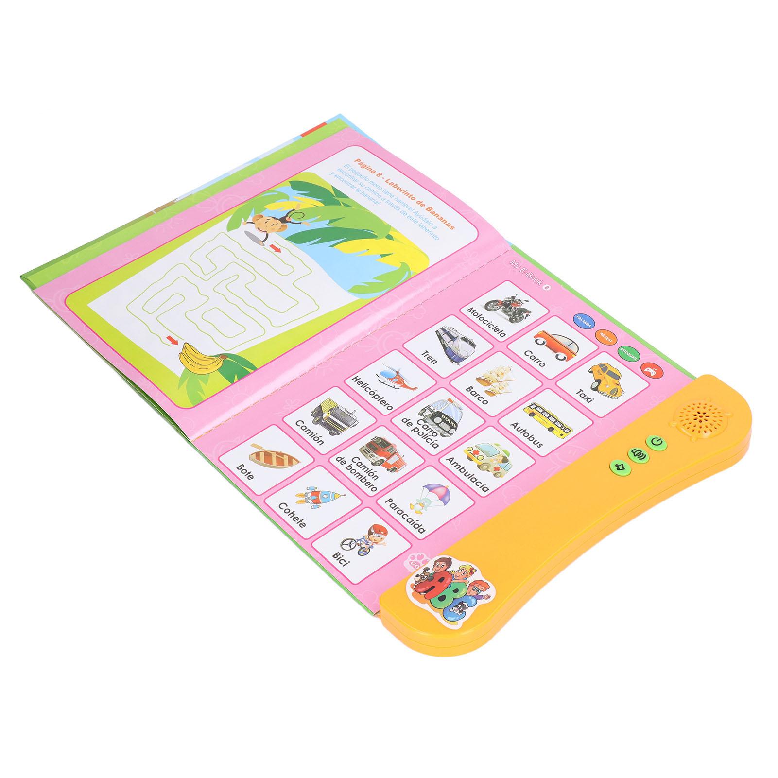 Electronic Sound Book Spanish Language Animal Fruit Numbers Learning Kids Educational Toy