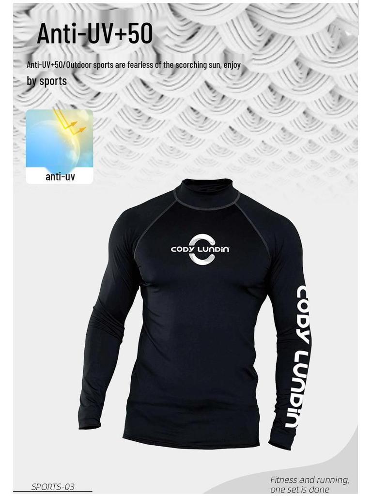 Men's Long Sleeve Quick-Dry Sports Shirt, UV-Protection for Running, Basketball, Training, and Outdoor Fishing.