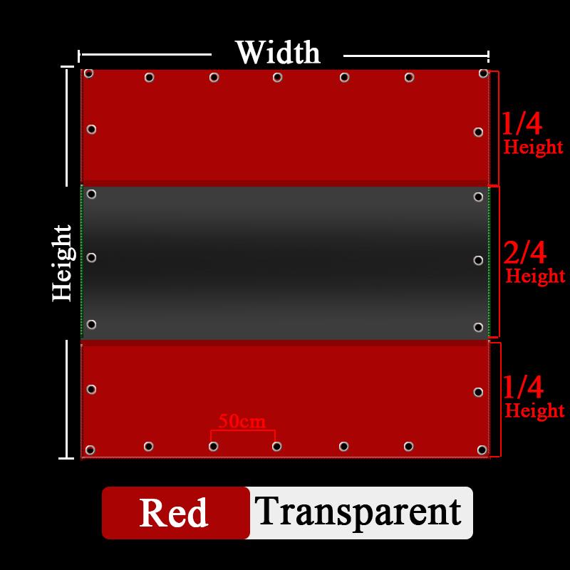 Outdoor Tent Windproof Tarpaulin Yard Pergola Visible Rainproof Cloth Carwash Waterproof Curtain Sunshine Room Surround Fabric W0.5xH1m