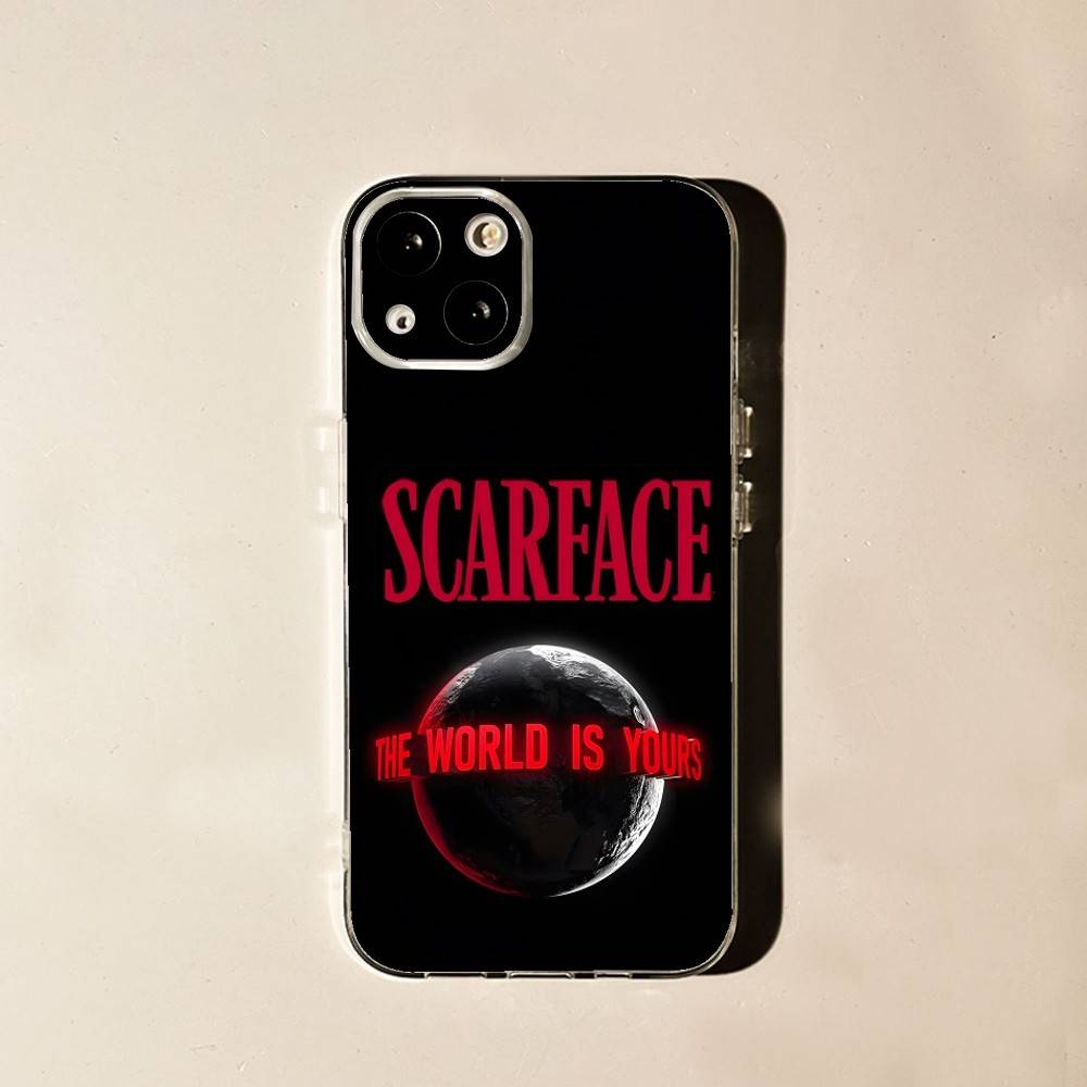 S-Scarface The World Is Yours Für iPhone 17,16,15,14,13,12,11 Pro,Max,Plus,X,XS,XR,SE4,E Mini Transparent Weich Anti-Rutsch Griff