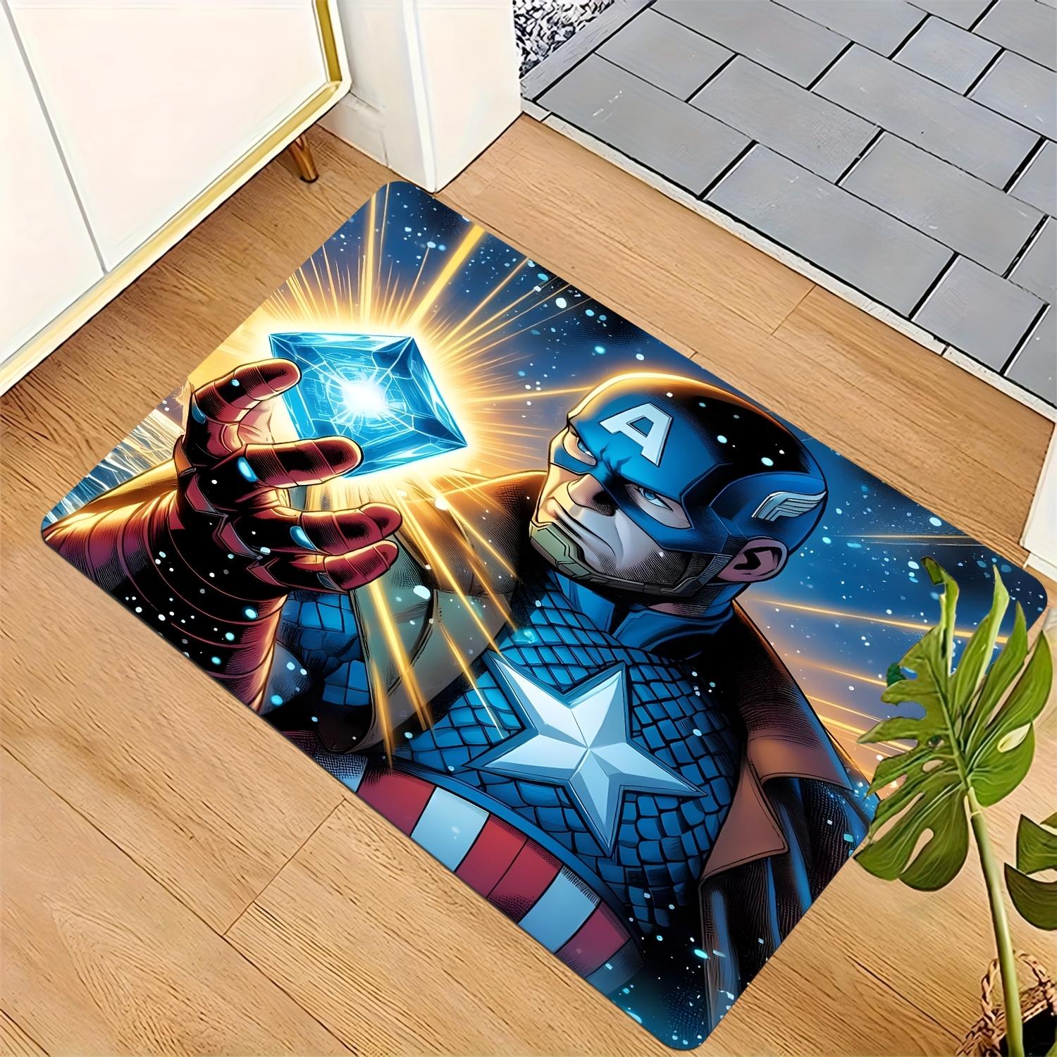 Marvel Captain America Holding Blu-Ray Kitchen Printed Floor Mat, Entrance Carpet Carpet Set, Soft And, Super Thick Machine Wa 40x60cm
