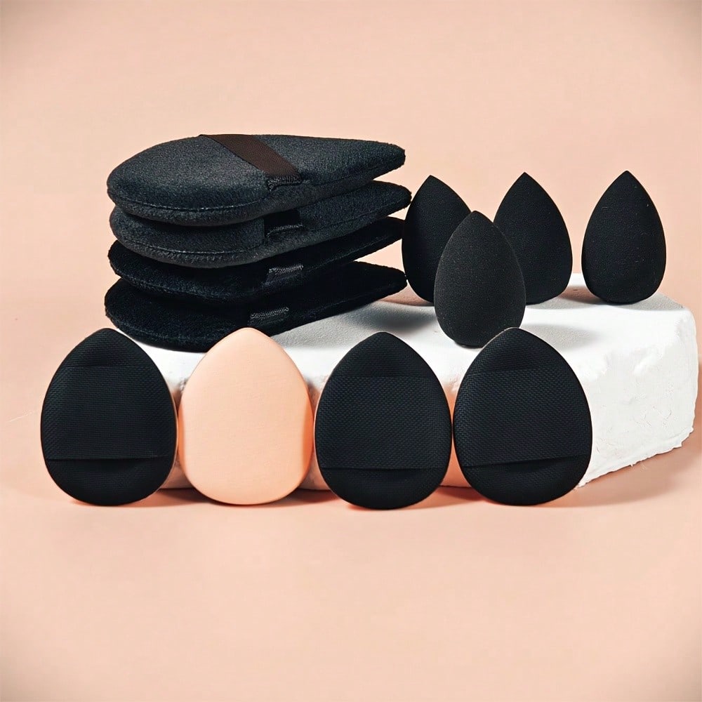 12PCS Skin-Friendly Soft Makeup Sponge Set, Wet & Dry Use, Suitable For All Skin Types