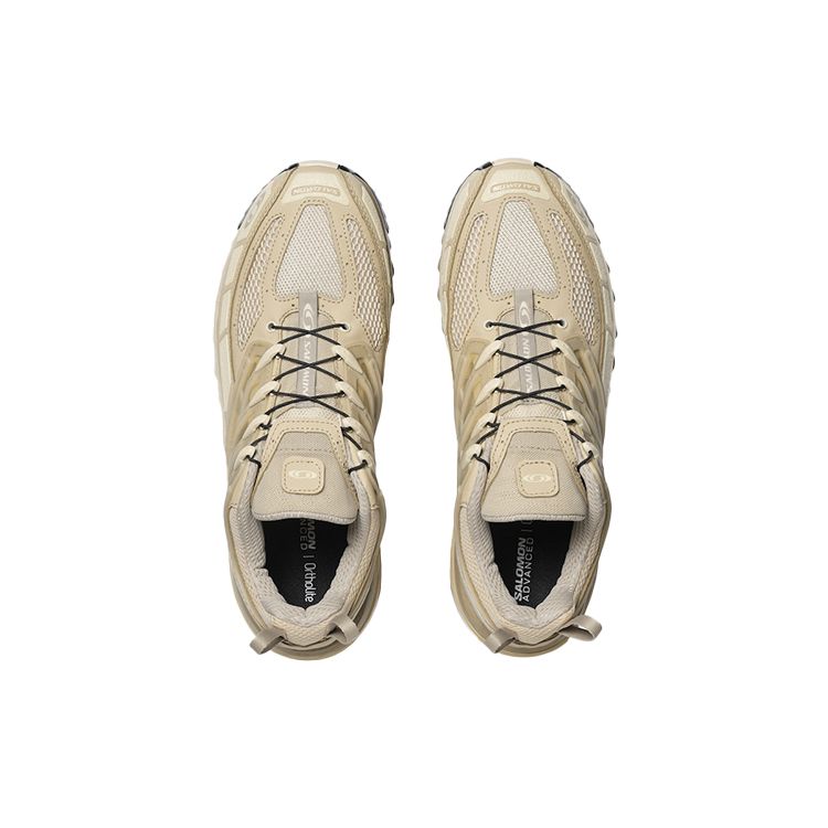 Salomon Acs Pro Advanced Fabric Trend Shock Absorption Non-Slip Durable Low-Top Outdoor Functional Shoes Unisex Shoes Beige 470612