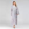 Fashion Women's Embroidered Mesh Cardigan Dubai Robe Dress