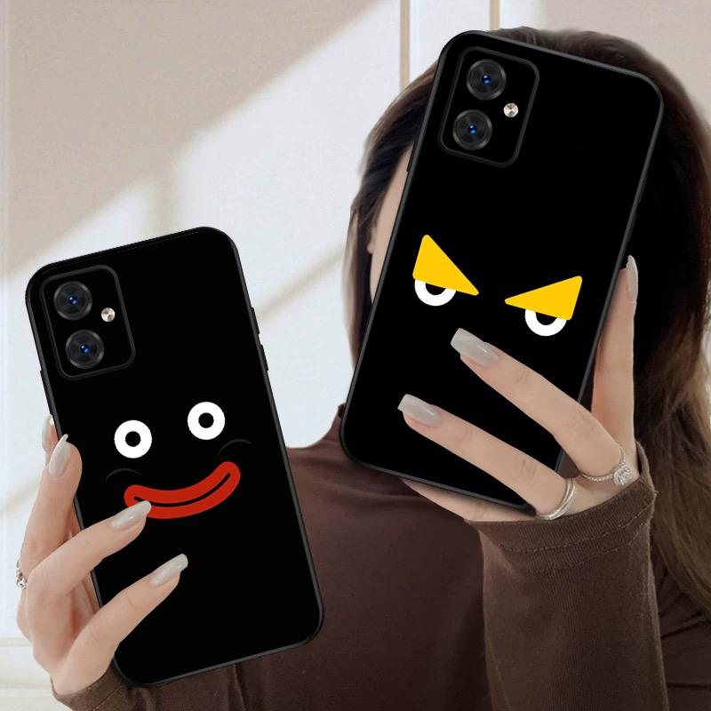 Two white circular eyes For Motorola Moto G04 14 15 24 34 35 54 55 75 84 85 Edge 40 50 Fusion 60 Fusion silicone soft phone case