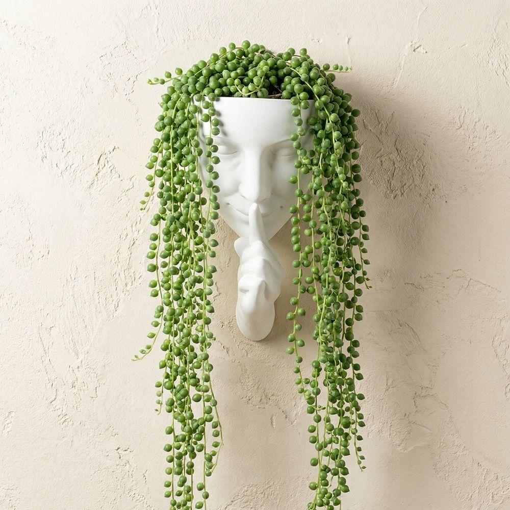 Bohemian Style Decorative Vases Silent Human Face Artistic Face Planter Hanging Planter  Bedroom