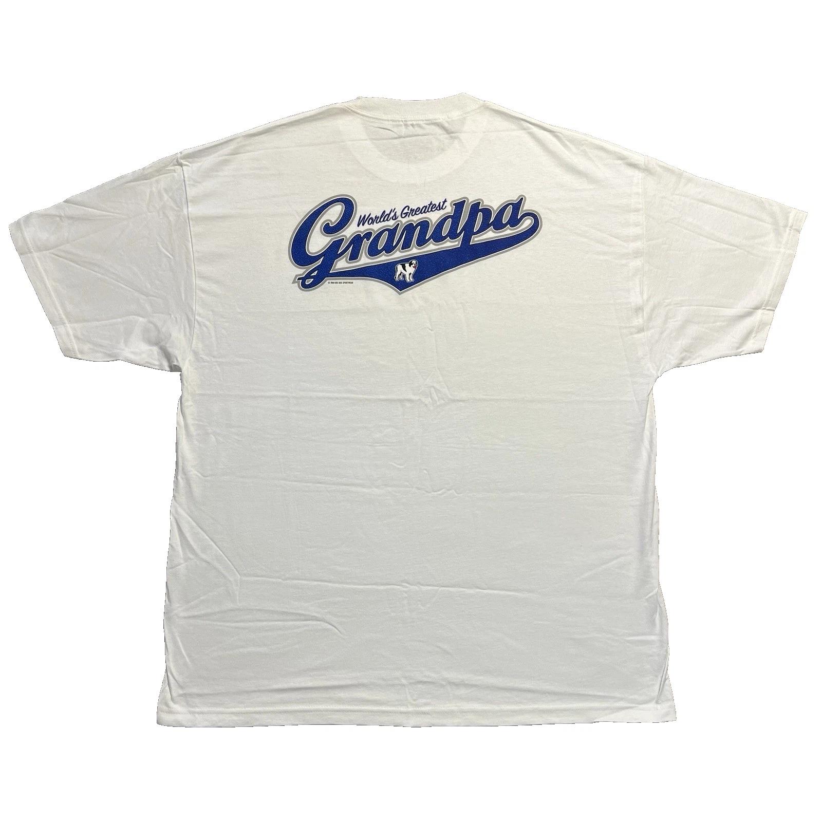 Vintage Big Dogs T Shirt Mens XL White Worlds Greatest Grandpa Back Hit Graphic L