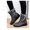 2025 New Style Faux Rabbit Fur Collar High-Top Insulated Women's Snow Boots with Side Chain, Waterproof Women's Boots, Casual Women's Shoes